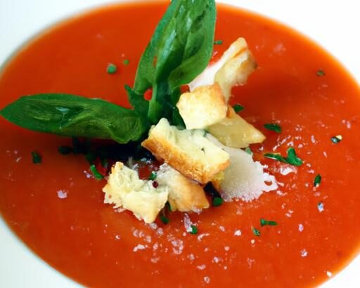 Refreshing Tomato Basil Soup: Chilled Delight with Fresh Herbs