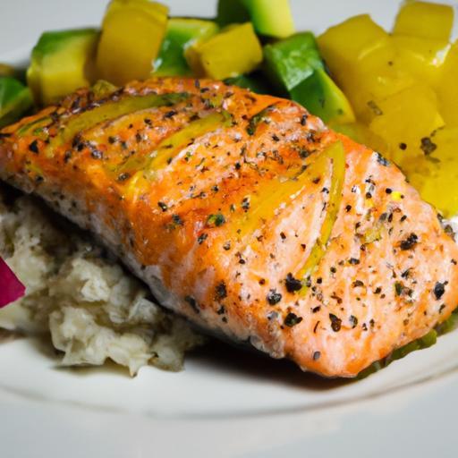 Tropical Delight: Grilled Salmon with Mango Salsa & Coconut Rice