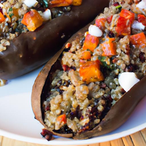 Hearty Quinoa ⁣& Black Bean Stuffed Sweet Potatoes Recipe