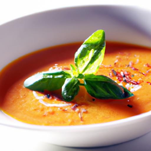 Refreshing Tomato Basil Soup: Chilled Delight with Fresh Herbs