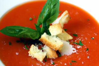 Refreshing Tomato Basil Soup: Chilled Delight with Fresh Herbs