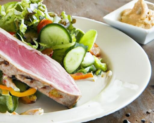 Savor Summer: Grilled Tuna Steak Paired with Crisp Cucumber Salad