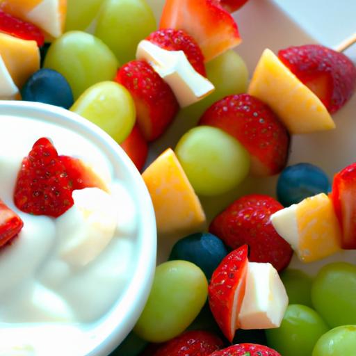 Sweet & Savory: Fruit Kabobs Paired with Creamy Yogurt Dip