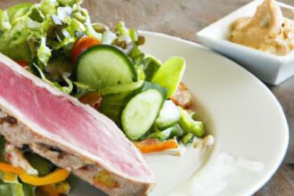 Savor Summer: Grilled Tuna Steak Paired with Crisp Cucumber Salad