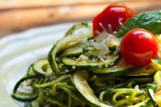 Fresh Zucchini Noodles with Pesto & Cherry Tomato Bliss