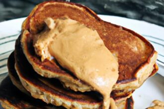 Hearty Whole-Grain Pancakes with Creamy Peanut Butter Twist