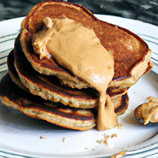 Hearty Whole-Grain Pancakes with Creamy Peanut Butter Twist