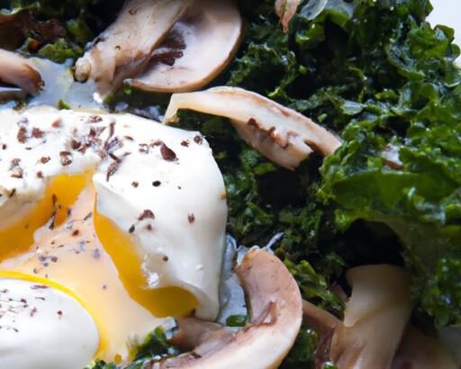 Savor Poached Eggs on a Bed of Sautéed Kale & Mushrooms