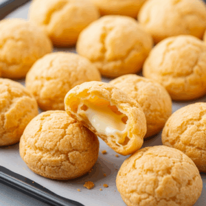 Golden baked cheese puffs with a crispy shell and creamy cheese filling — an easy, homemade snack perfect for parties or savory appetizers.