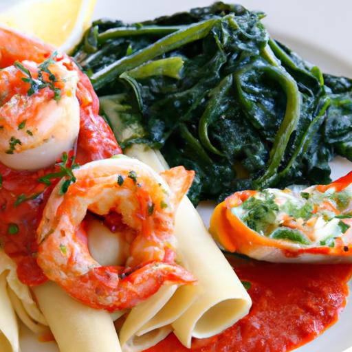Savory Shrimp & Spinach‌ Pasta Rolls with Roasted Red Flair