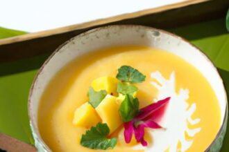 Refreshing Chilled Mango Soup: Tropical Bliss with Coconut Milk