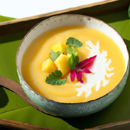Refreshing Chilled Mango Soup: Tropical Bliss with Coconut Milk