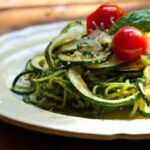 Fresh Zucchini Noodles with Pesto & Cherry Tomato Bliss