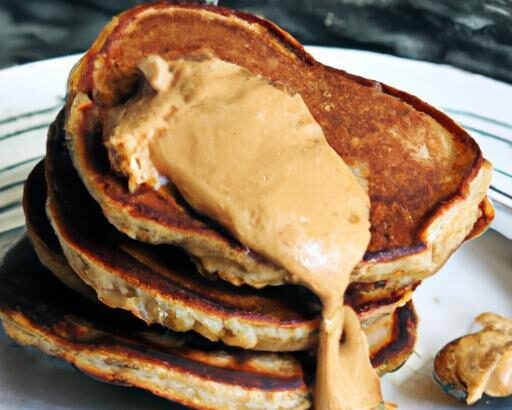 Hearty Whole-Grain Pancakes with Creamy Peanut Butter Twist
