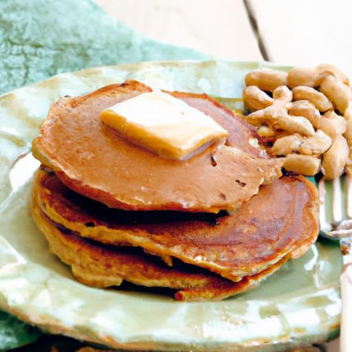 Nutritious Morning Boost: Whole-Grain Pancakes with Peanut Butter