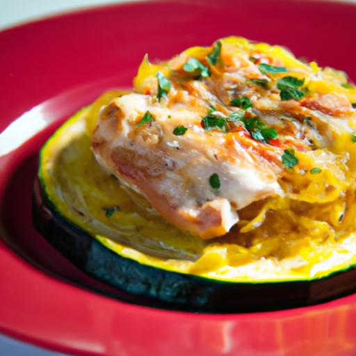 Twist on Tradition: Spaghetti Squash with Marinara & Chicken