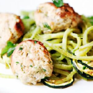 Wholesome Turkey Meatballs Paired with Zesty Zucchini Noodles