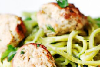 Wholesome Turkey Meatballs Paired with Zesty Zucchini Noodles