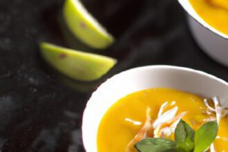 Chilled Mango Soup: Tropical Bliss Blended with Coconut Milk