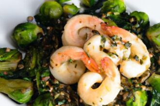 Savor Balsamic Glazed Shrimp with Roasted Brussels Sprouts