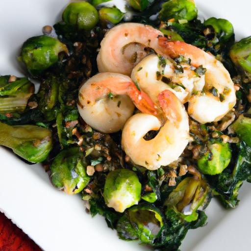 Savor Balsamic Glazed Shrimp with Roasted Brussels Sprouts