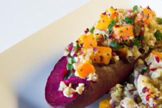 Twice-Baked Sweet Potatoes Paired with Vibrant Quinoa Salad