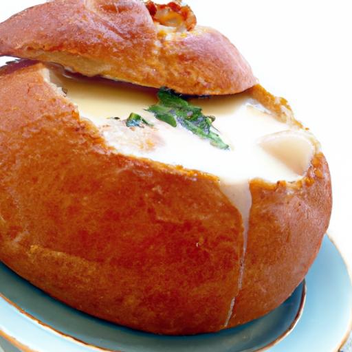Savor the Comfort: Clam Chowder Served in Fresh Bread Bowls