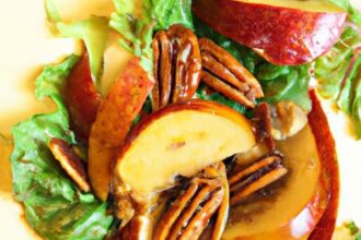Apple Pecan Holiday Salad with Warm Fall Spice Dressing