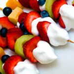 Colorful Fruit Kabobs with Creamy Yogurt Dip Delight