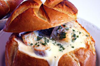 Savor the Comfort: Clam Chowder Served in Fresh Bread Bowls