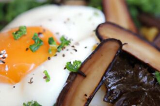 Bright Mornings: Poached Eggs on Sautéed Kale & Mushrooms