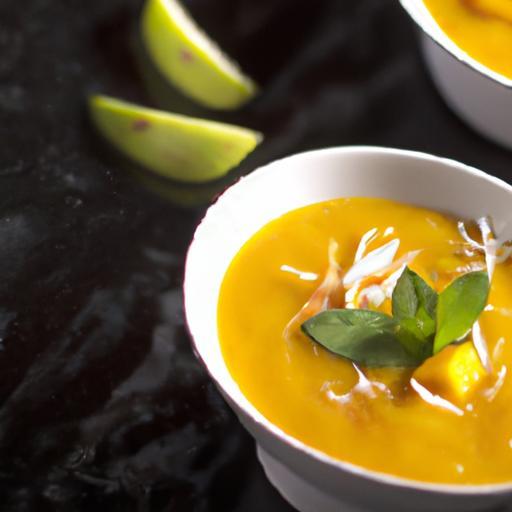 Chilled Mango Soup: Tropical Bliss Blended with Coconut Milk