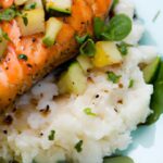 Tropical Flavor Fusion: Grilled Salmon with Mango Salsa & Coconut Rice
