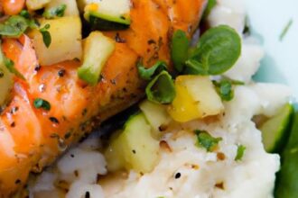 Tropical Flavor Fusion: Grilled Salmon with Mango Salsa & Coconut Rice