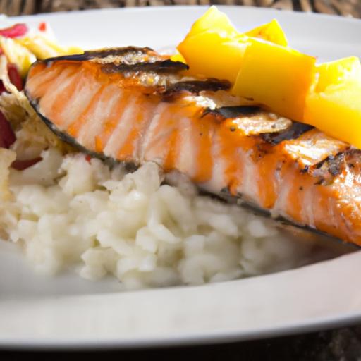 Tropical Flavor Fusion: Grilled Salmon with Mango Salsa & Coconut Rice