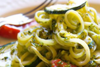 Twist on Classics: Zucchini Noodles with Pesto & Tomatoes