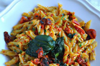 Luscious Vegan Spinach & Sun-Dried Tomato Pasta Recipe