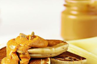 Wholesome Morning Boost: Whole-Grain Pancakes with Peanut Butter