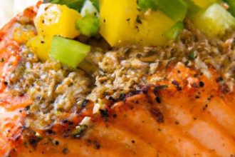 Tropical Delight: Grilled Salmon with Mango Salsa & Coconut Rice